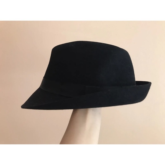 Womens Felt Fedora Black Hat Wool 100% - Picture 2 of 8